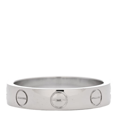 Cartier 18K White Gold 3.5mm LOVE Wedding Band Ring 48 4.5 3 of 5