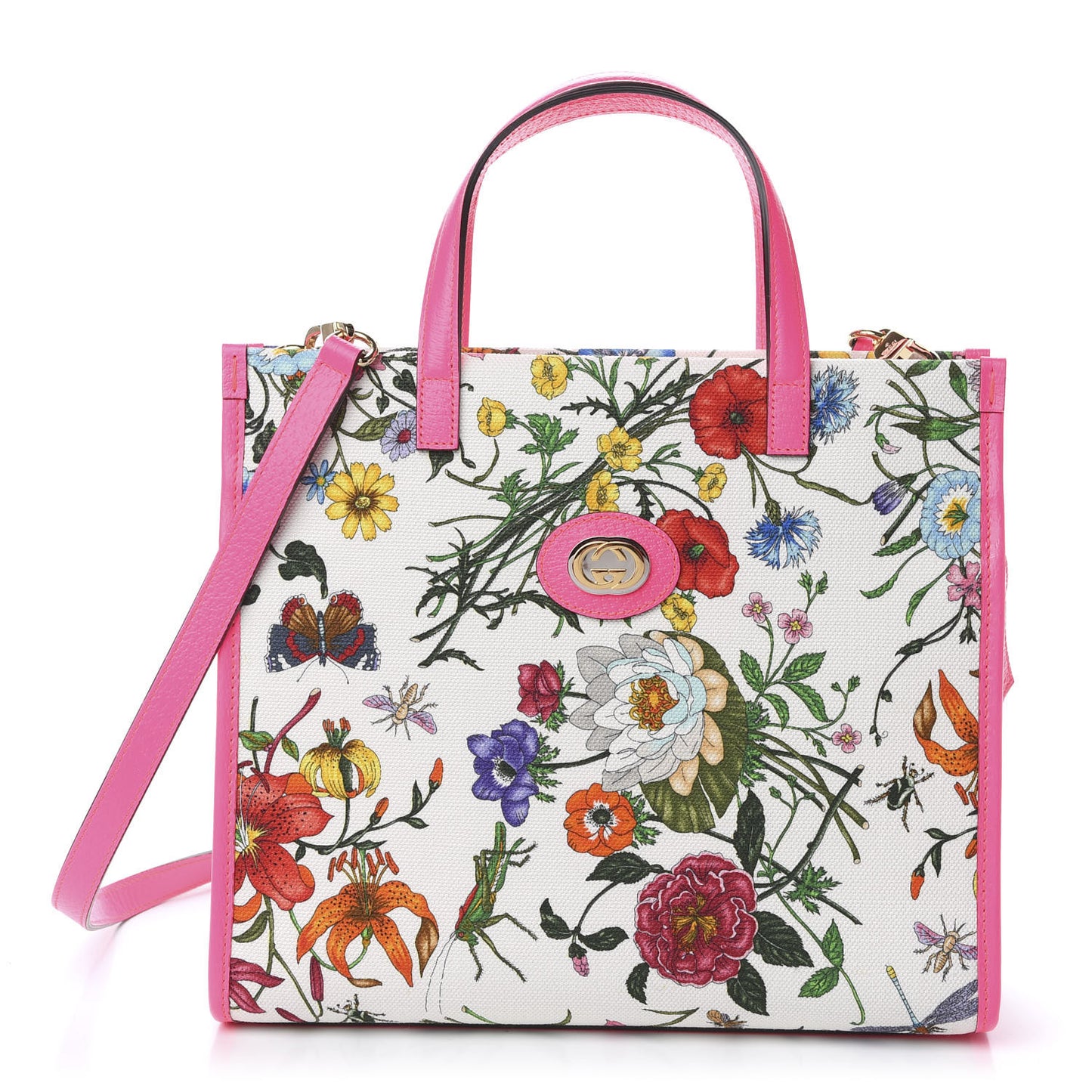Canvas Medium Flora Tote Fuchsia