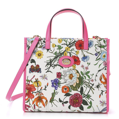 Gucci Canvas Medium Flora Tote Fuchsia 1 of 11