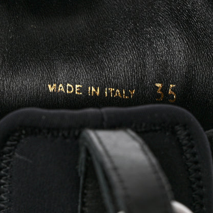 Prada Vitello Montana Neoprene Lace Up Chelsea 110mm Ankle Boots 35 Black 6 of 11