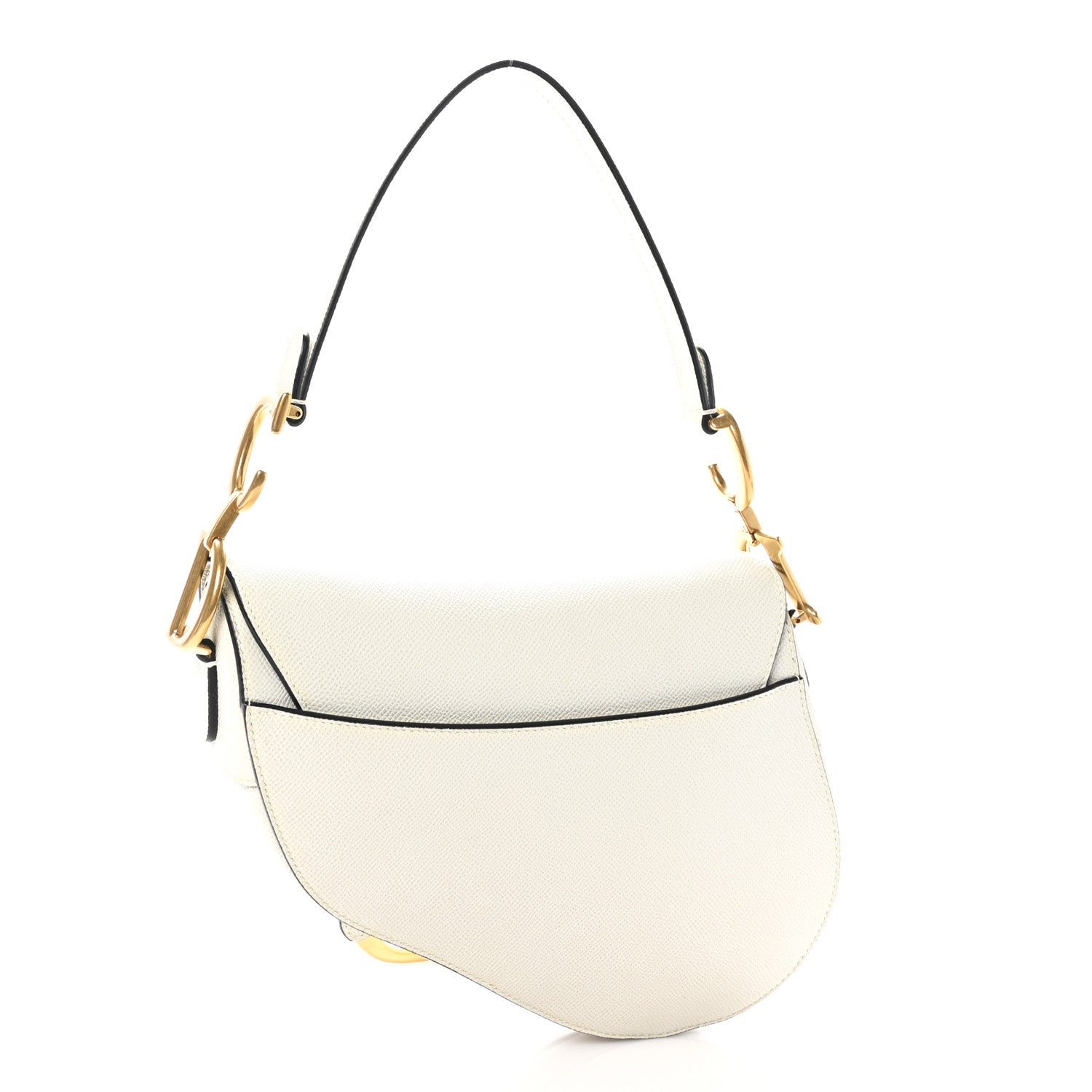 Christian Dior Grained Calfskin Saddle Bag White 3 of 10