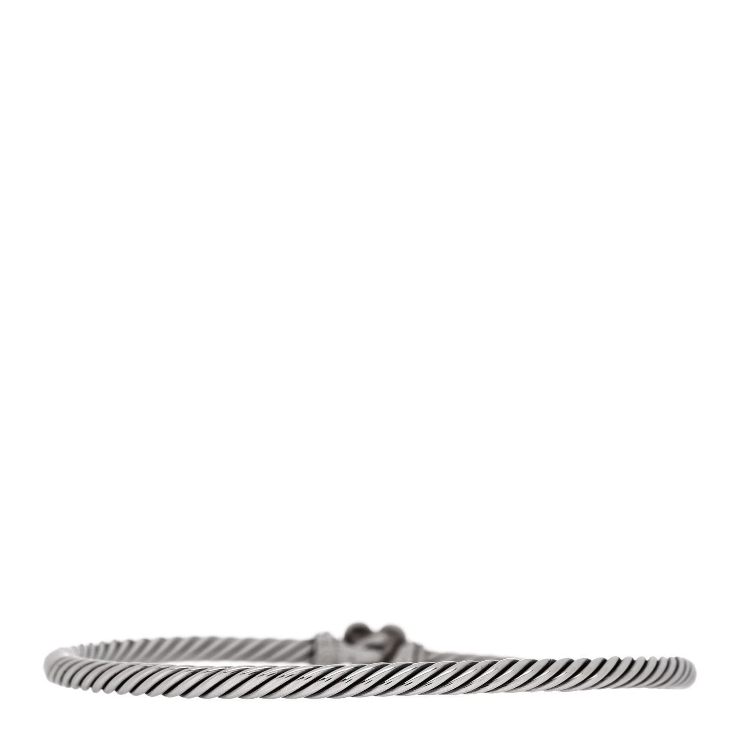 David Yurman Sterling Silver Diamond Cable Collectibles Heart Bracelet 2 of 3