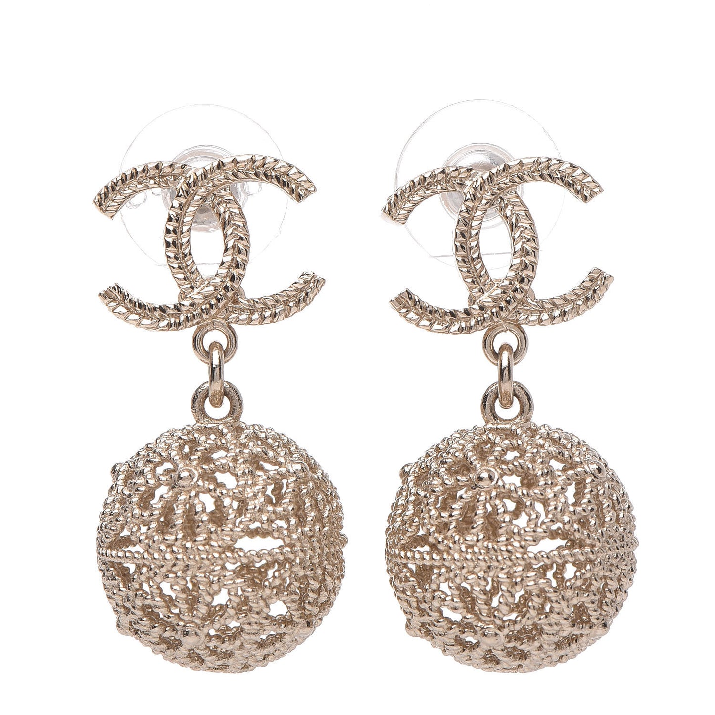 CC Cage Drop Earrings Silver