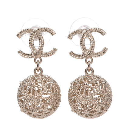 Chanel CC Cage Drop Earrings Silver 1 of 5