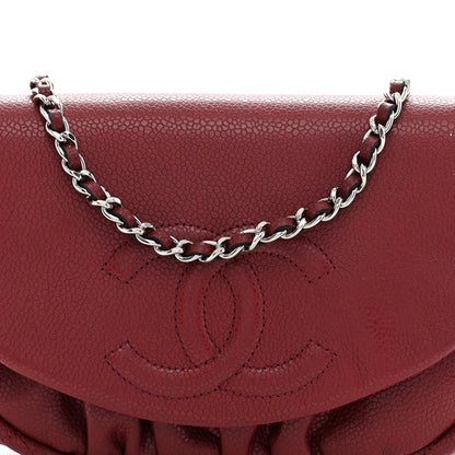 Chanel Caviar Half Moon Wallet On Chain WOC Dark Red 8 of 11