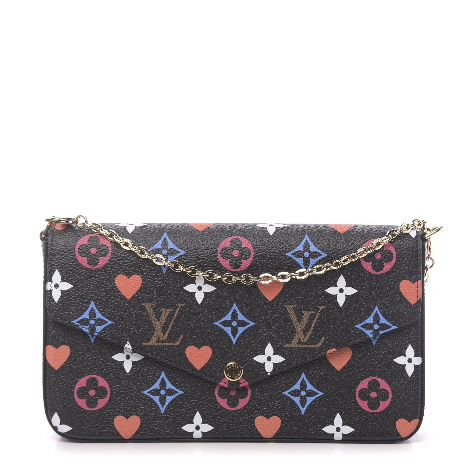 Louis Vuitton Game On Felicie Chain Wallet Black 1 of 10