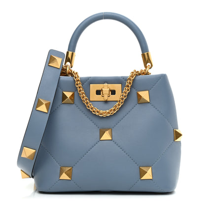 Valentino Garavani Nappa Small Roman Stud The Handle Bag Niagara 1 of 8
