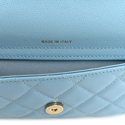 Chanel Caviar Quilted Flap Phone Holder With Chain Light Blue 8 of 14