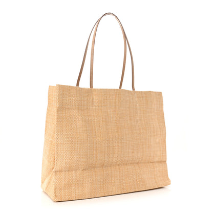 Prada Raffia Logo Tote Naturale 3 of 9