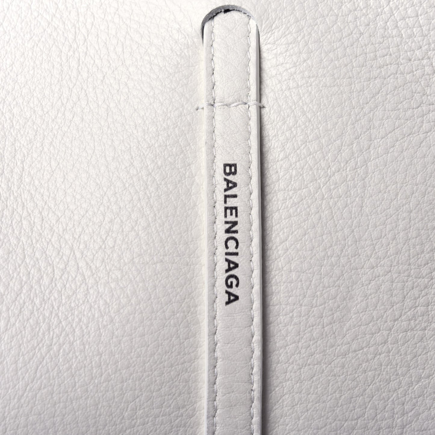 Calfskin Logo Strap Small Everyday Tote White Black