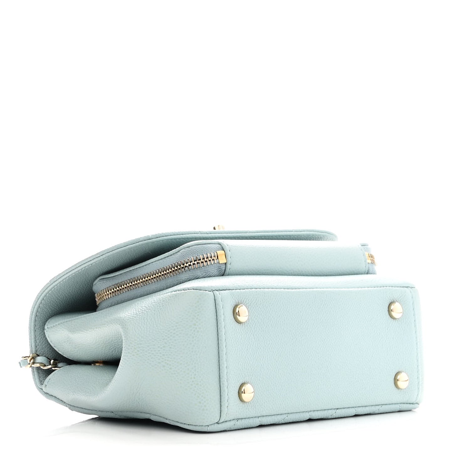 Caviar Quilted Small Business Affinity Flap Light Blue