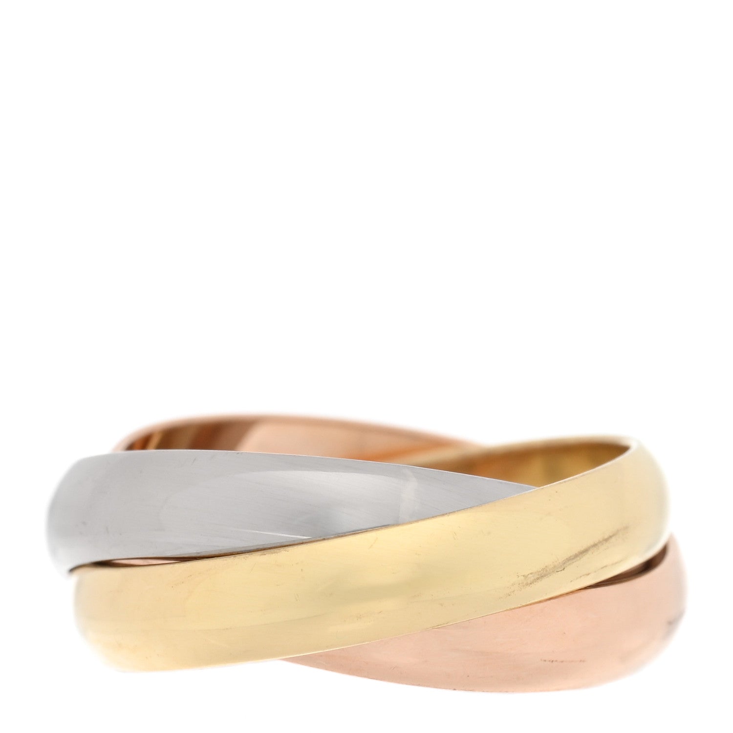 Cartier 18K Pink Yellow White Gold Classic Trinity Ring 51 5.75 3 of 5