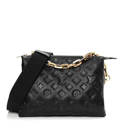 Louis Vuitton Lambskin Embossed Monogram Coussin PM Black 1 of 11