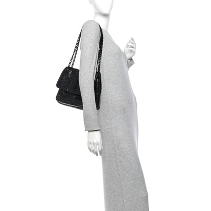 Saint Laurent Crinkled Calfskin Matelasse Monogram Medium Niki Chain Satchel Black 2 of 10