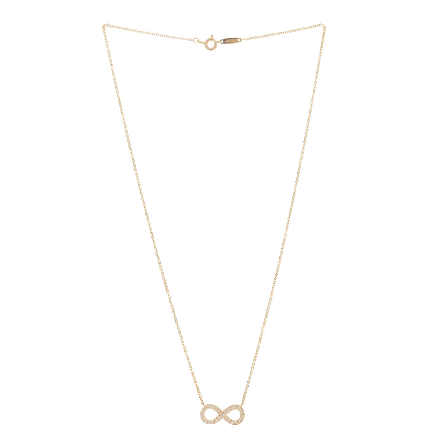 18K Rose Gold Diamond Infinity Pendant Necklace