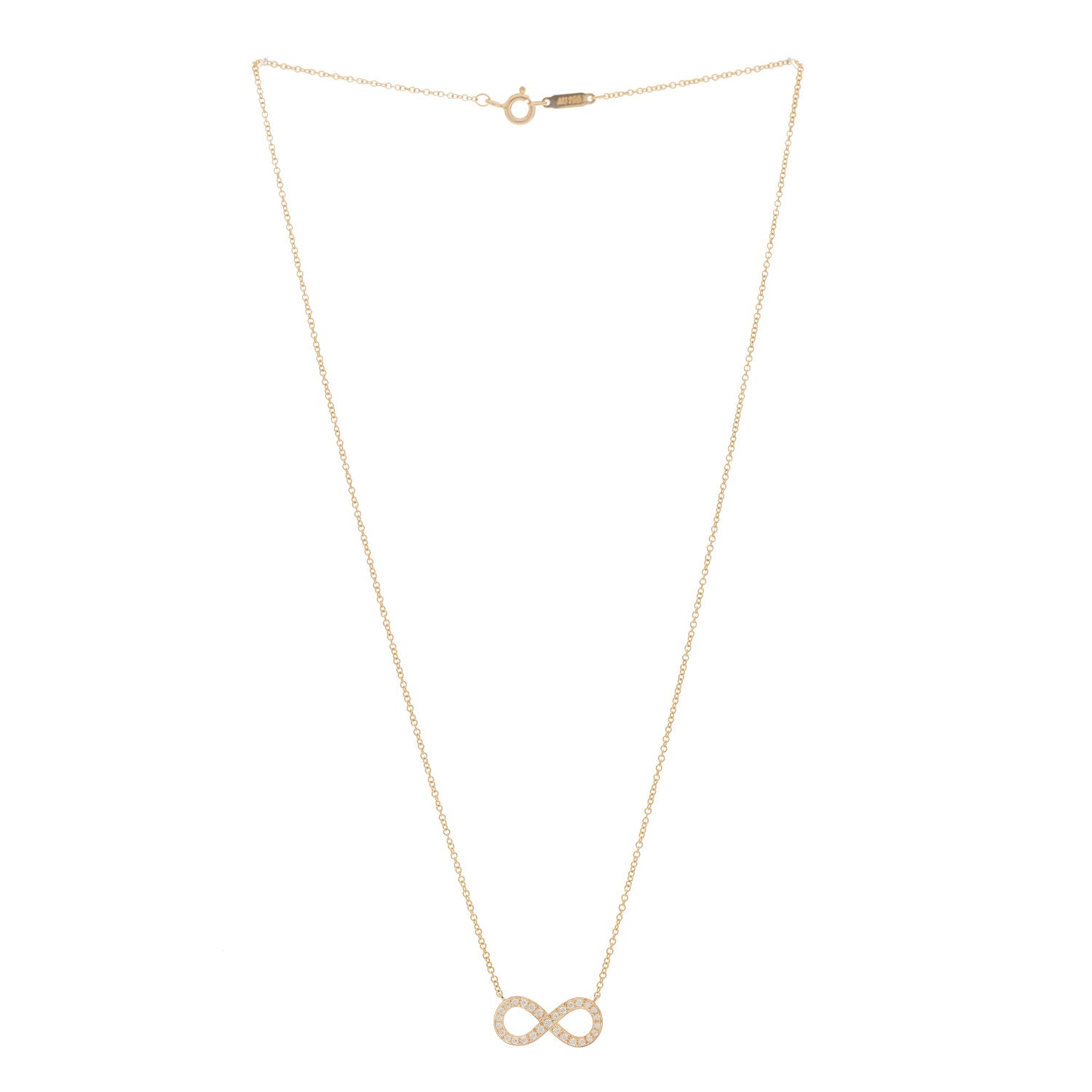 Tiffany 18K Rose Gold Diamond Infinity Pendant Necklace 3 of 6