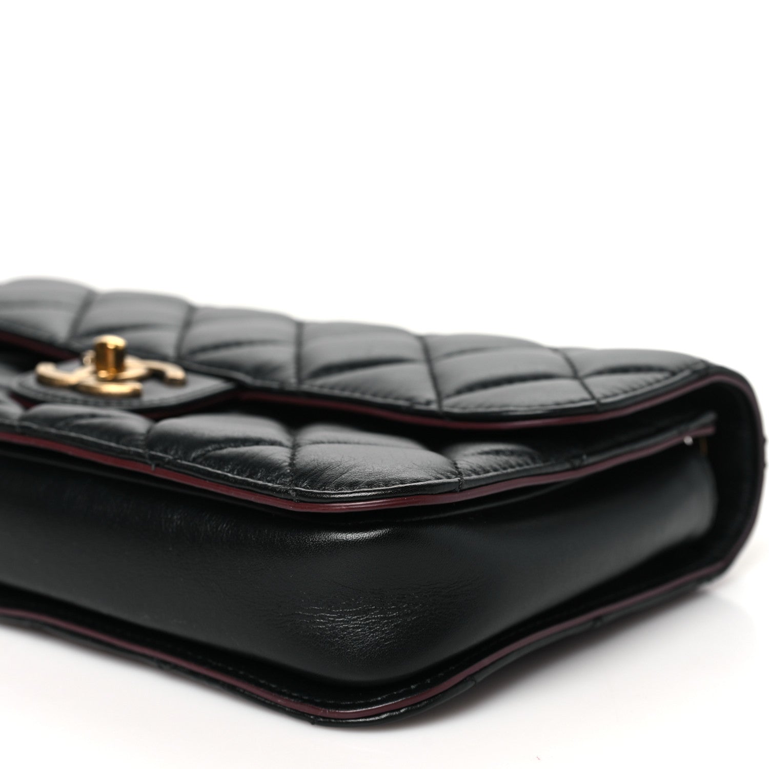 Chanel Glazed Calfskin Quilted Medium Perfect Edge Flap Black 10 of 11