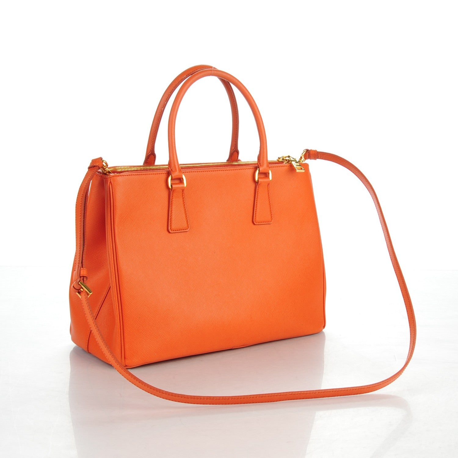 Prada Saffiano Medium Galleria Double Zip Tote Papaya 3 of 8