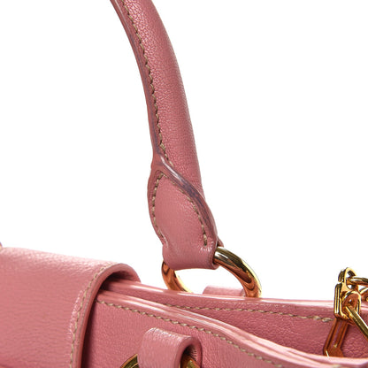 Miu Miu Goatskin Madras Shopping Tote Rosa Gemma 15 of 15