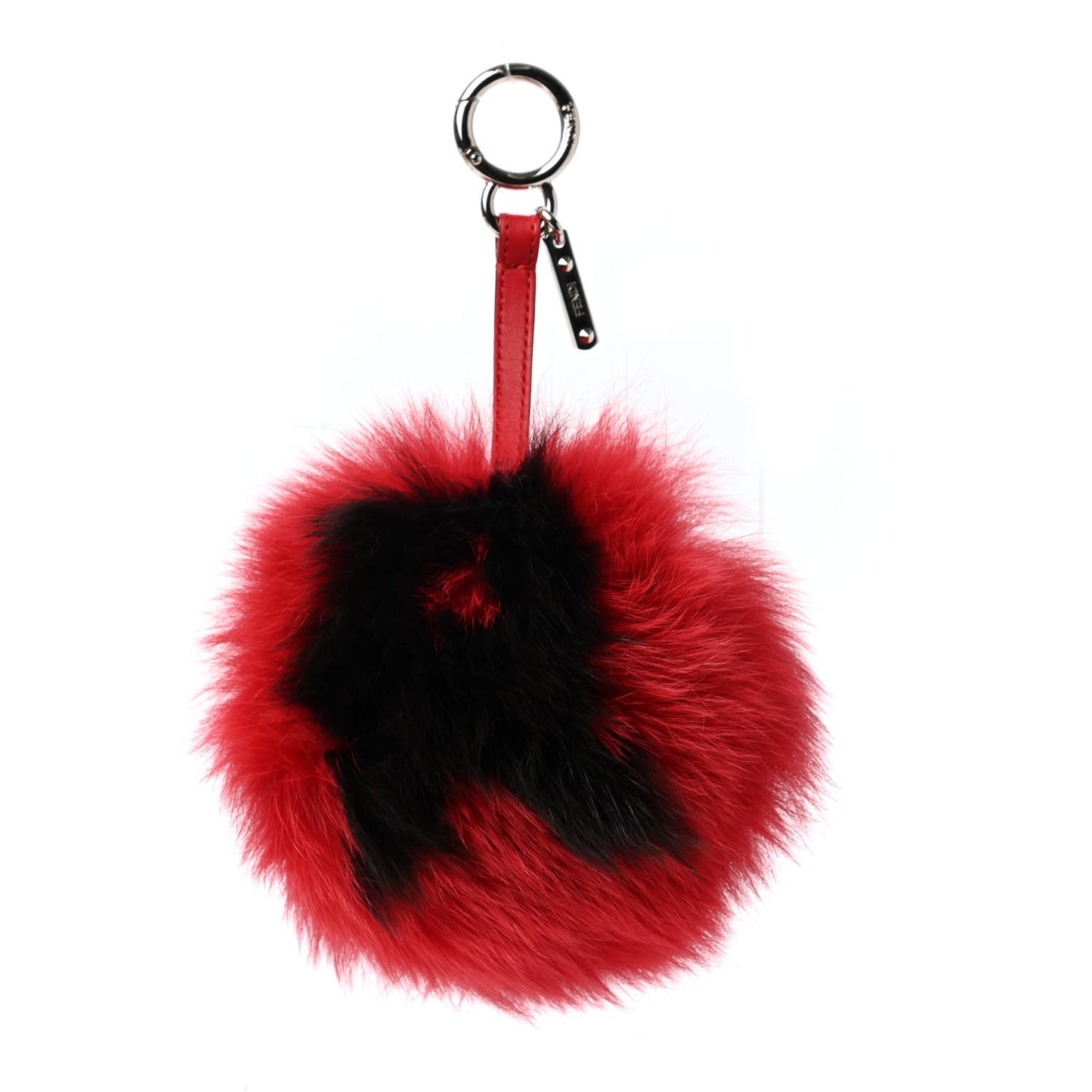 Fox Fur Shiny Nappa Bi-Color A ABCharm Bag Charm Rosso Chiaro Moro Strawberry