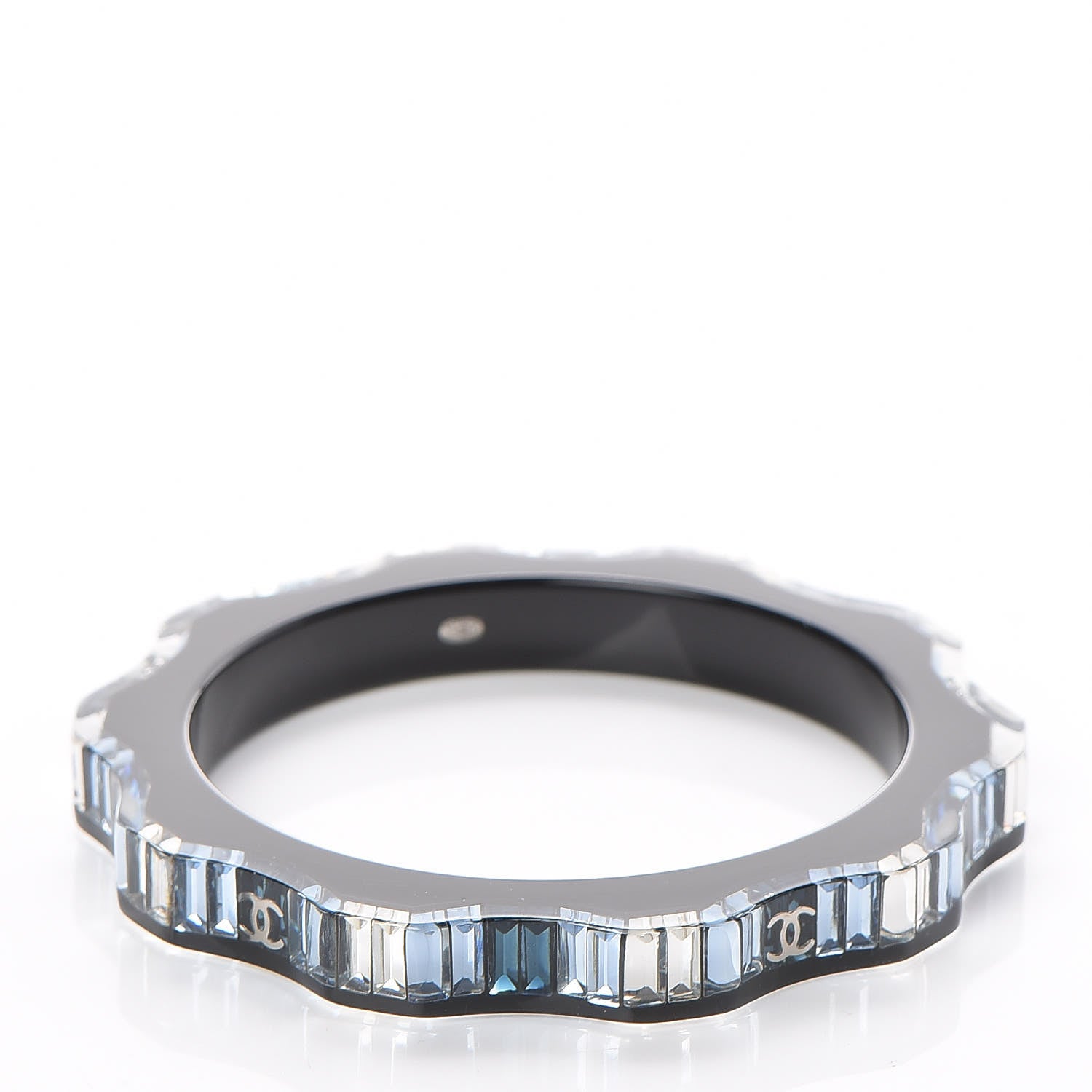 Chanel Resin Crystal CC Bracelet Blue 5 of 6