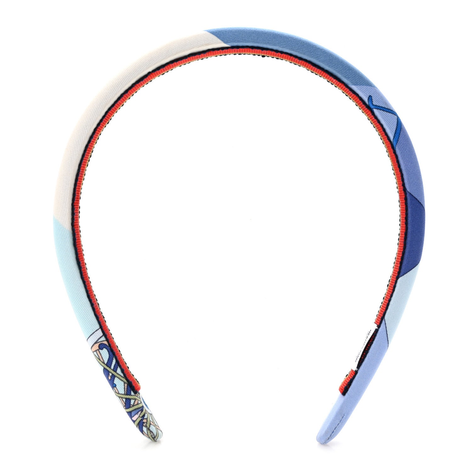 Hermes Silk Twill La Folle Parade Elsa Headband Bleu Jean 1 of 3