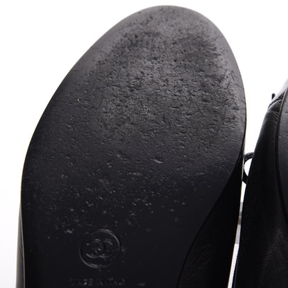 Chanel Lambskin Patent Cap Toe Ballerina Flats 38 Black 11 of 14