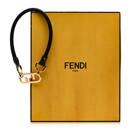 Fendi Calfskin O'Lock Necklace Black Gold 5 of 5