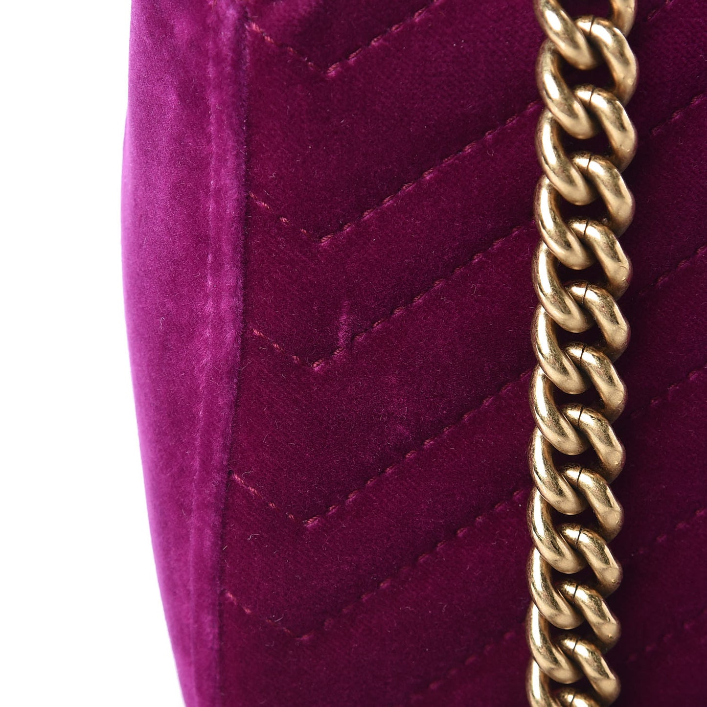 Velvet Matelasse Small GG Marmont Shoulder Bag Fuchsia Violet Cyclamen