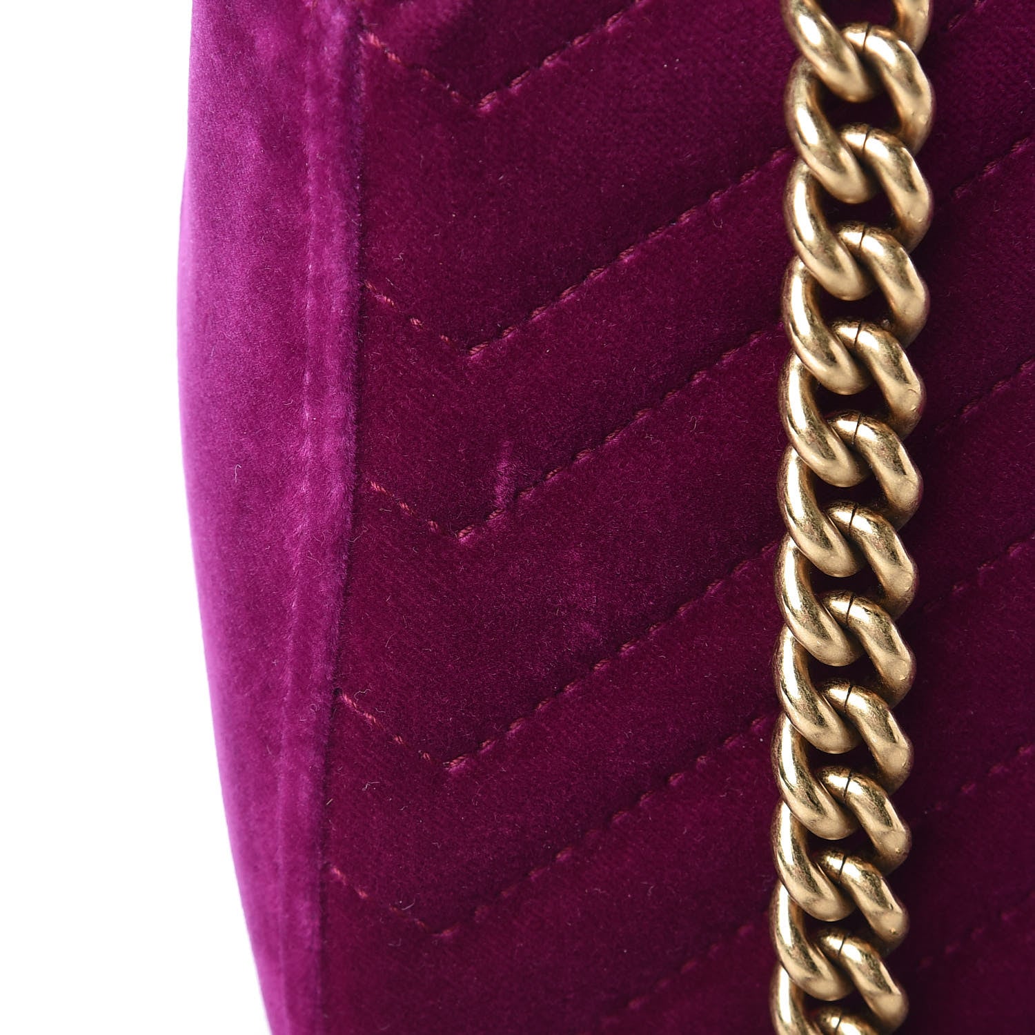 Gucci Velvet Matelasse Small GG Marmont Shoulder Bag Fuchsia Violet Cyclamen 9 of 9