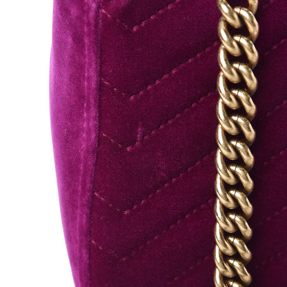 Gucci Velvet Matelasse Small GG Marmont Shoulder Bag Fuchsia Violet Cyclamen 9 of 9