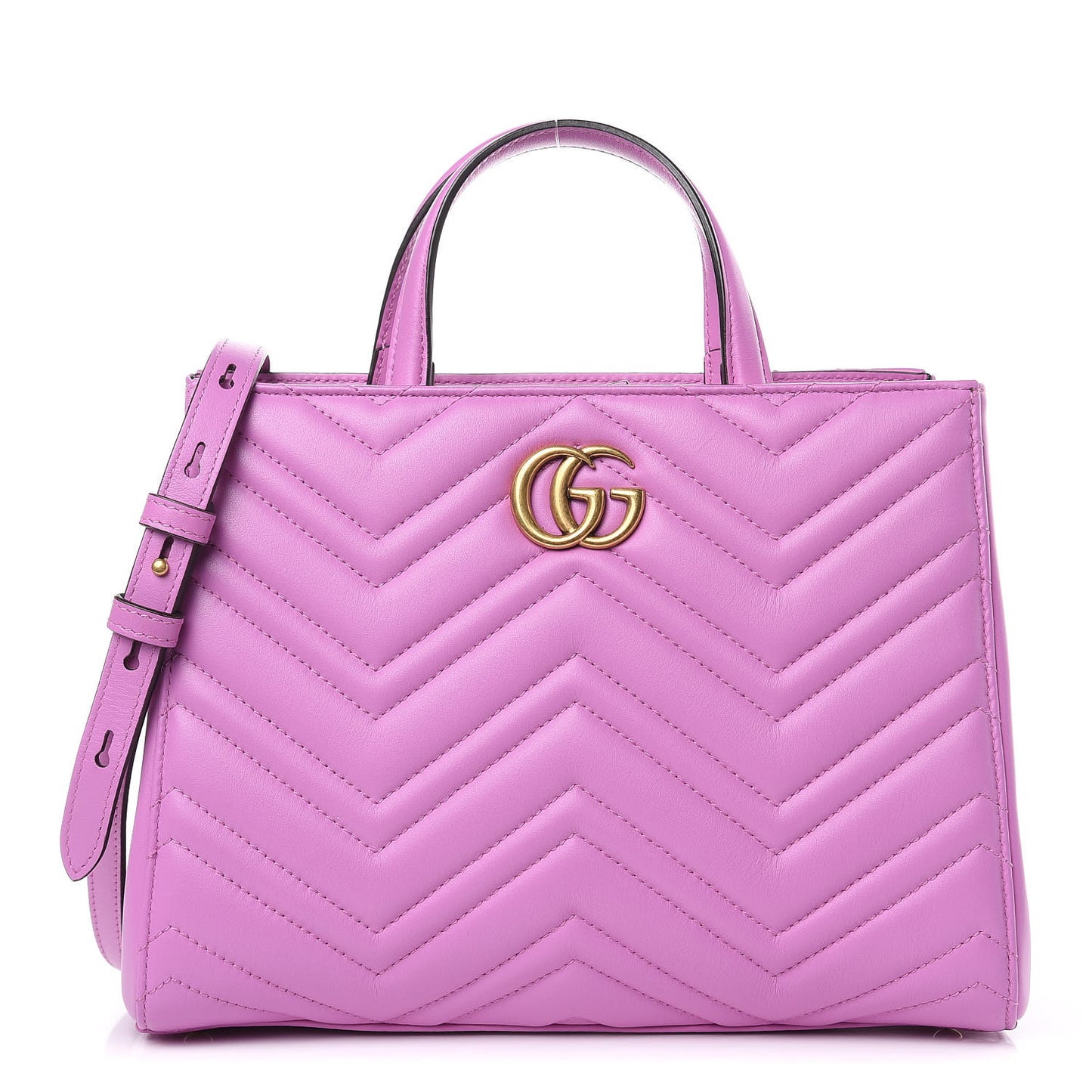 Calfskin Matelasse Small GG Marmont Tote Candy Mousse
