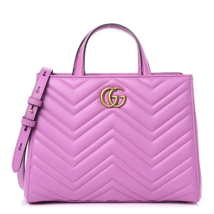 Gucci Calfskin Matelasse Small GG Marmont Tote Candy Mousse 1 of 9