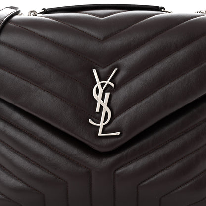 Saint Laurent Calfskin Y Quilted Monogram Medium Loulou Chain Satchel Amaranto 8 of 11