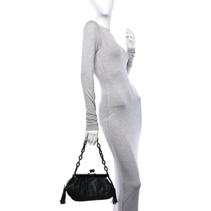 Prada Nappa Kisslock Small Frame Shoulder Bag Black 2 of 12