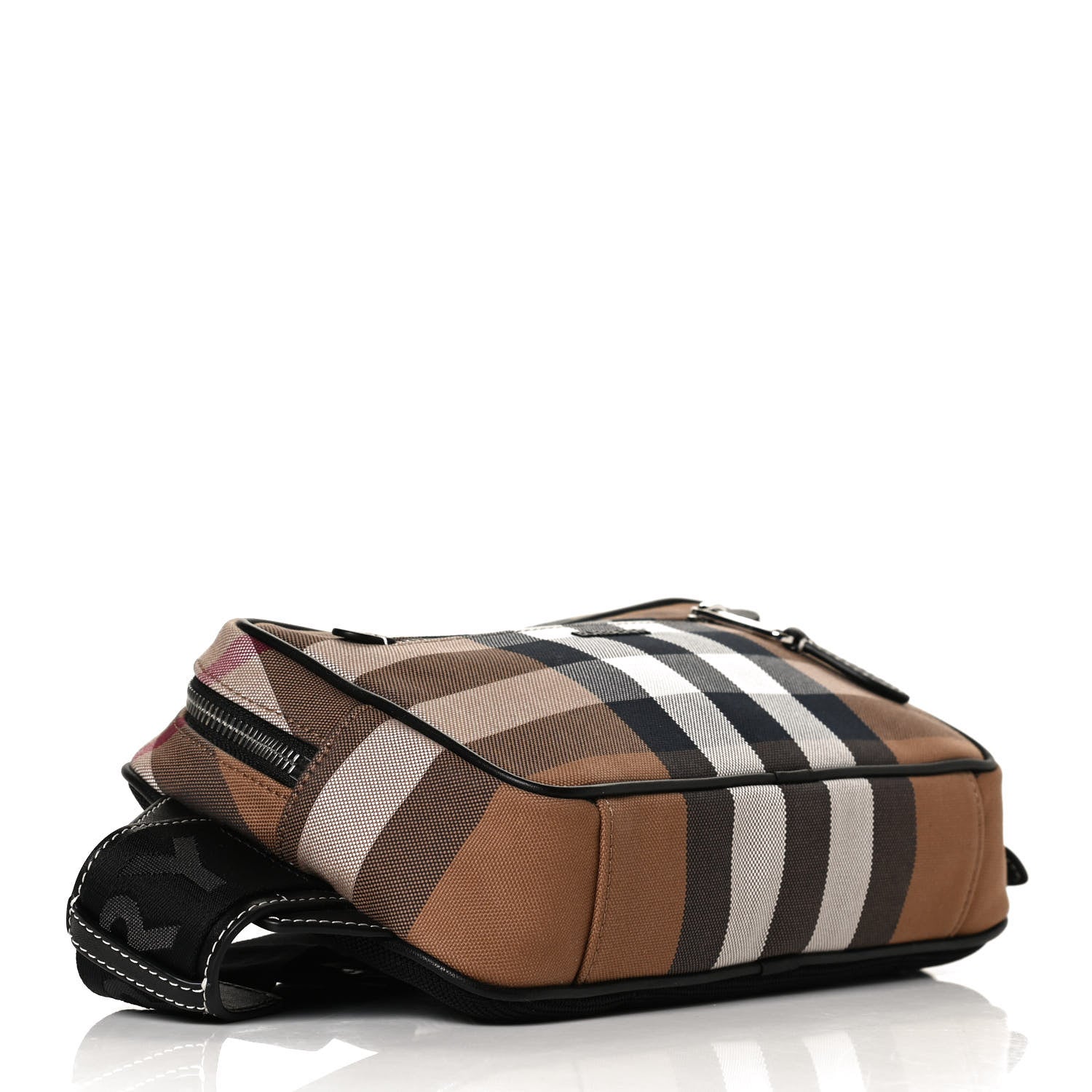 Burberry Cotton Calfskin Check Print Belt Bag Light Brown 3 of 11