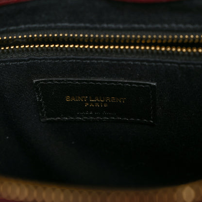 Saint Laurent Calfskin Y Quilted Monogram Medium Loulou Chain Satchel Rouge Legion 6 of 11