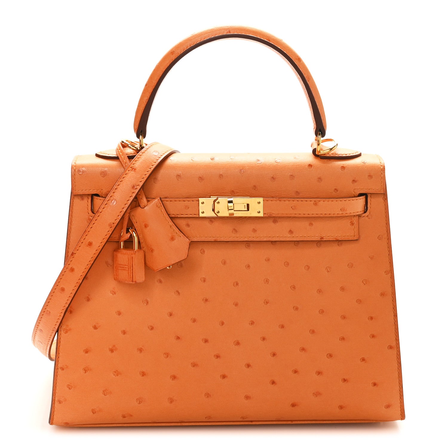 Hermes Ostrich Kelly Sellier 25 Abricot 1 of 11