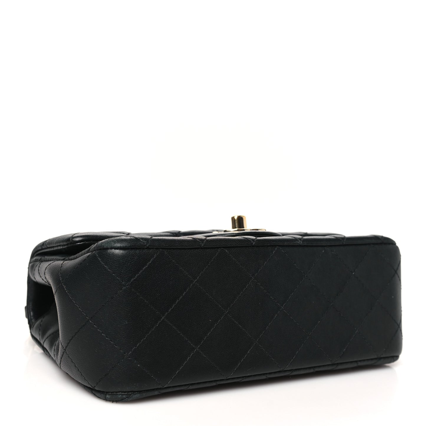 Lambskin Quilted Mini Rectangular Flap Black