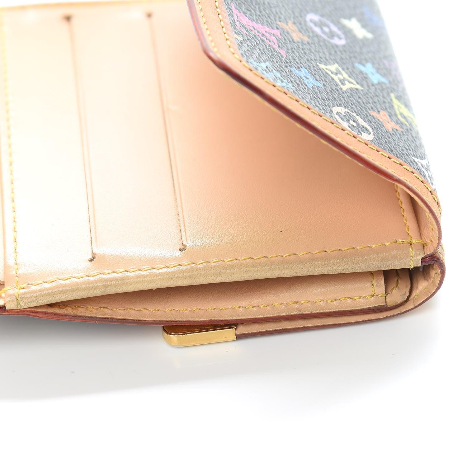 Louis Vuitton Monogram Multicolor Porte-Monnaie Billets Wallet Black 9 of 13