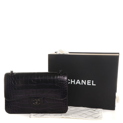 Chanel Alligator Jumbo Double Flap Purple 5 of 9