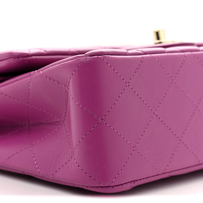 Chanel Lambskin Quilted Small Double Flap Purple 9 of 11