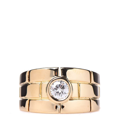 Cartier 18K Yellow Gold Diamond Maillon Panthere Solitaire Band Ring 49 4.75 1 of 5