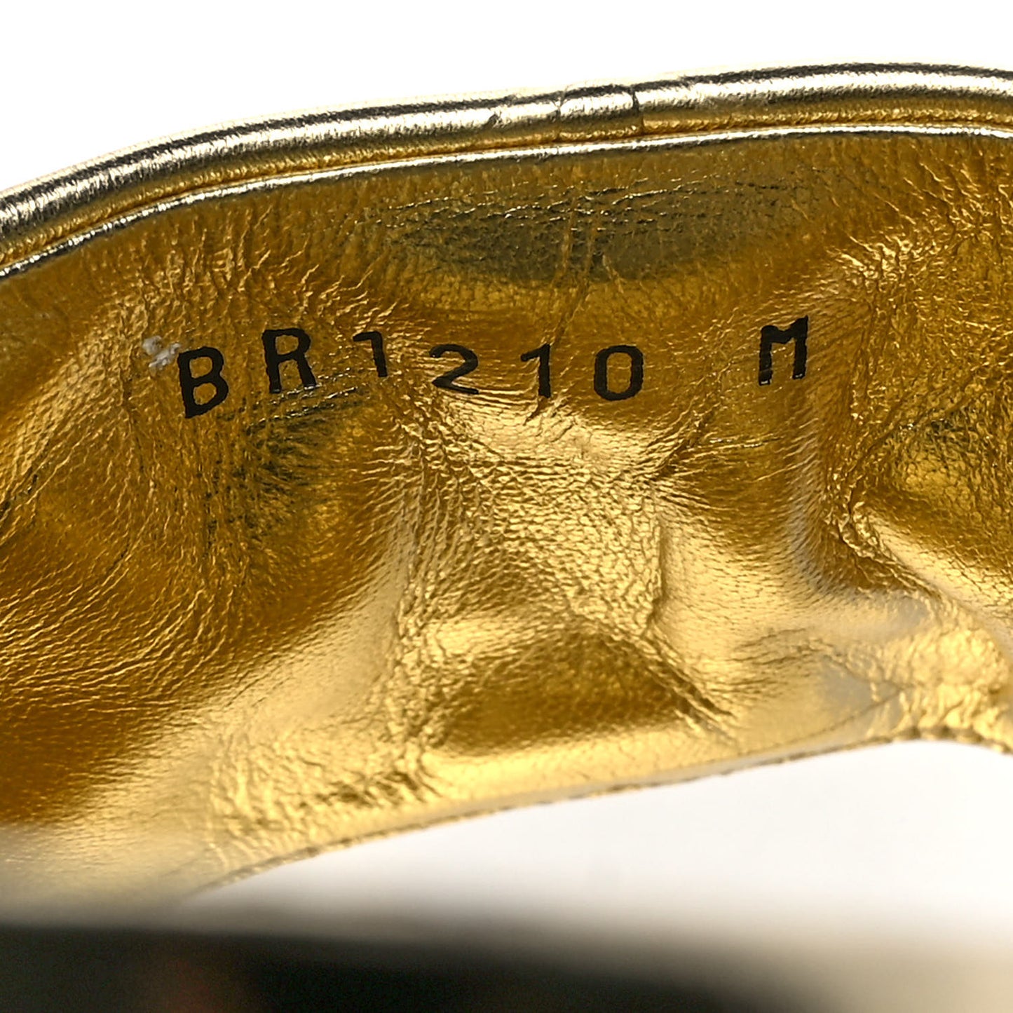 Metallic Lambskin Embossed Monogram Revival Flat Mules 40 Gold