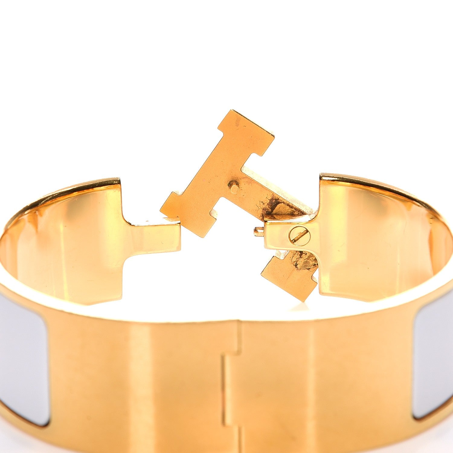 Hermes Enamel Wide Clic Clac H Bracelet PM White 5 of 5