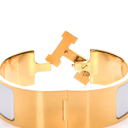 Hermes Enamel Wide Clic Clac H Bracelet PM White 5 of 5
