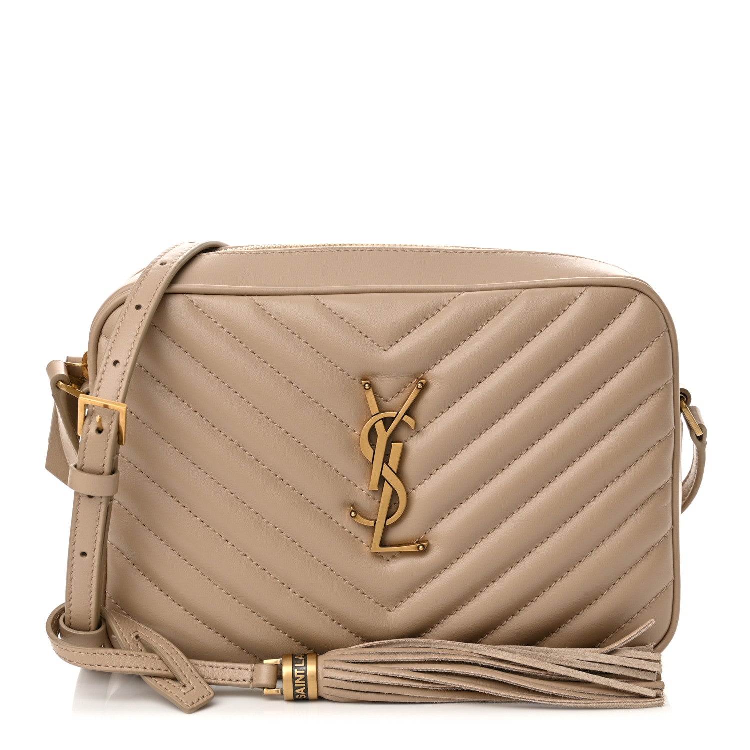 Saint Laurent Calfskin Matelasse Monogram Lou Camera Bag Dark Latte 1 of 13