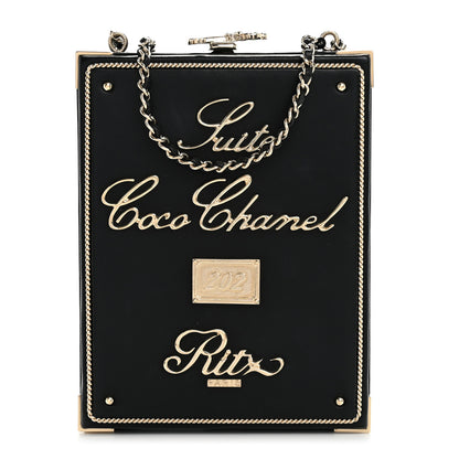 Chanel Lambskin Room Card Minaudiere Evening Bag Black Gold 1 of 13
