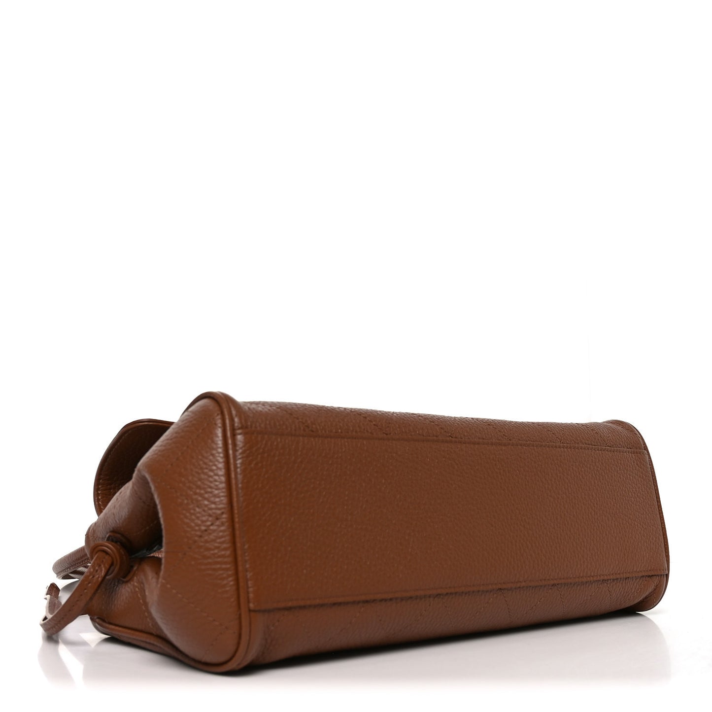 Grained Calfskin Stitched Urban Essentials Small Shopping Bag Camel