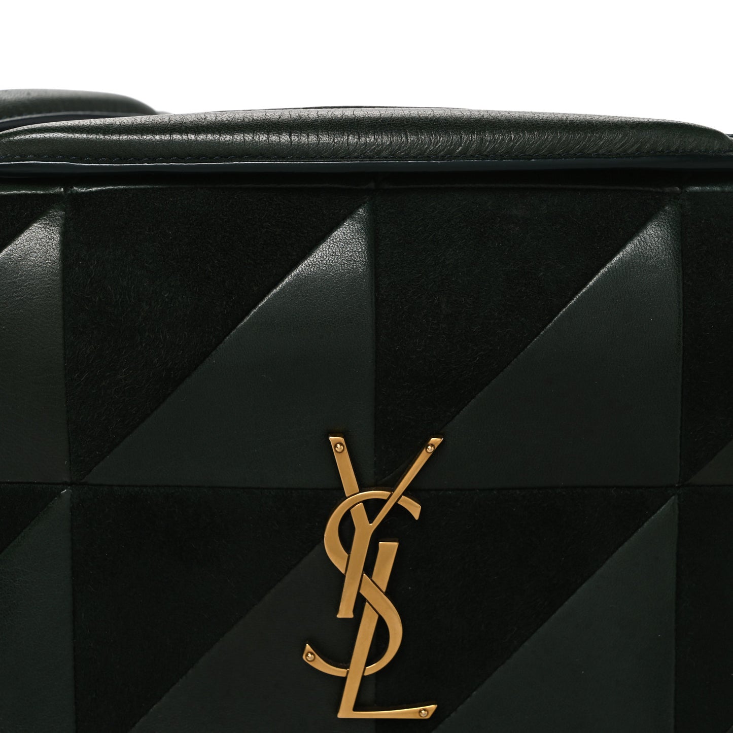 Lambskin Suede Patchwork Monogram Medium Jamie Vert Fonce